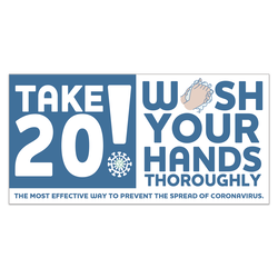 Take 20! Wash Your Hands Stickers (Add your LOGO)