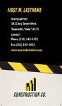 Industrial & Commercial Construction Business Card