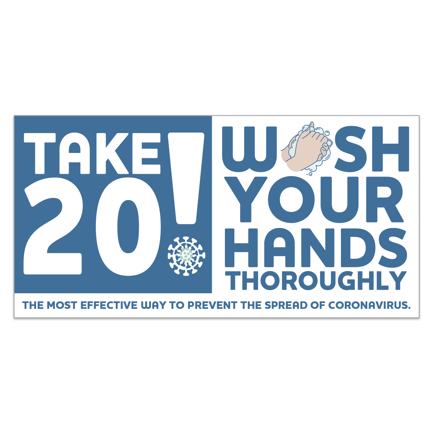 Take 20 Wash Your Hands Stickers Add Your Logo